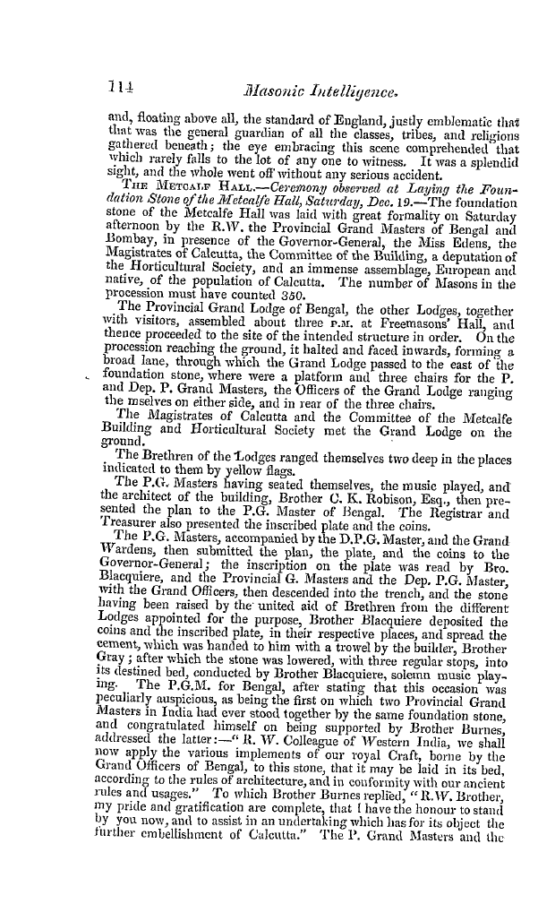 The Freemasons' Quarterly Review: 1841-03-31 - India.