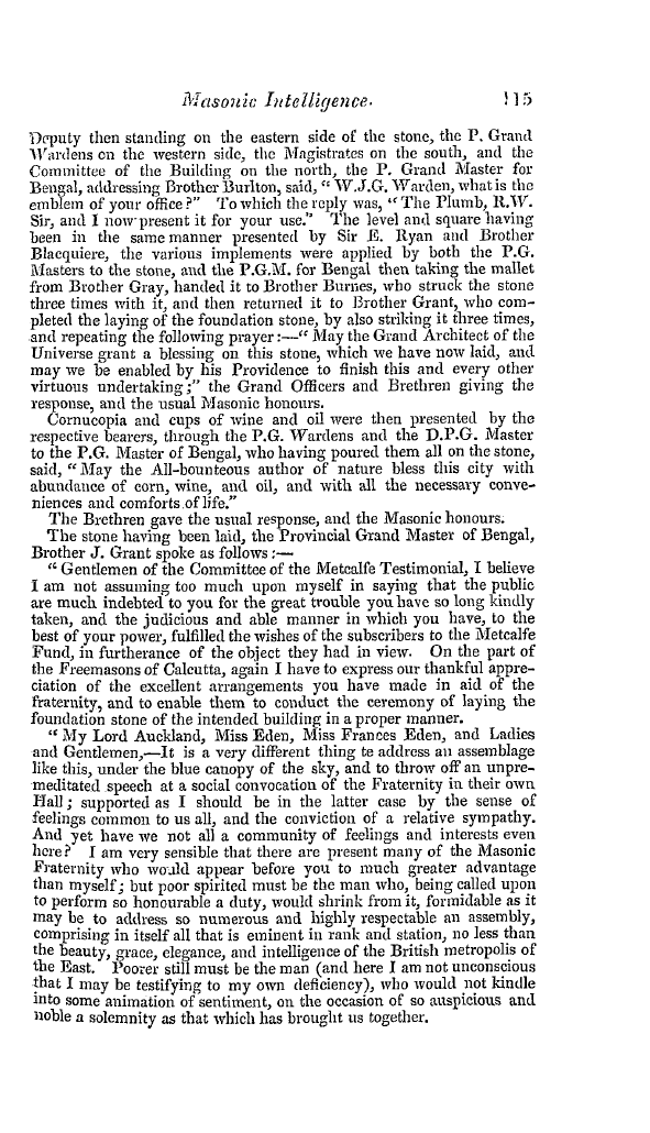 The Freemasons' Quarterly Review: 1841-03-31 - India.