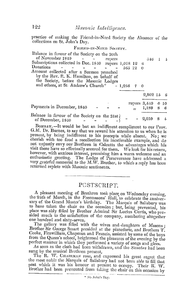 The Freemasons' Quarterly Review: 1841-03-31 - India.