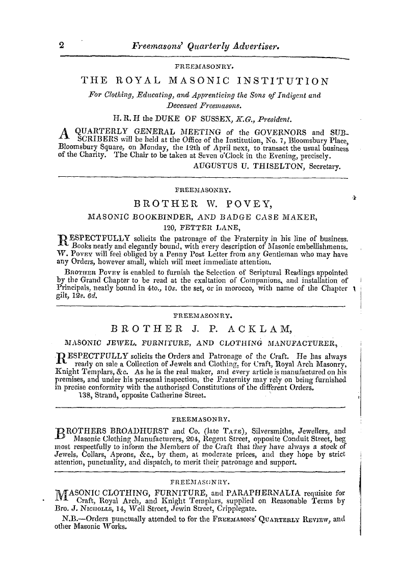 The Freemasons' Quarterly Review: 1841-03-31: 141