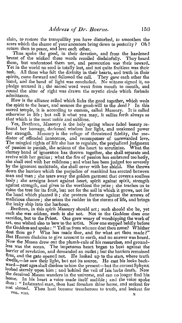 The Freemasons' Quarterly Review: 1841-06-30 - Address Of Dr. Boerne To The Lodge Of Frankfort.†