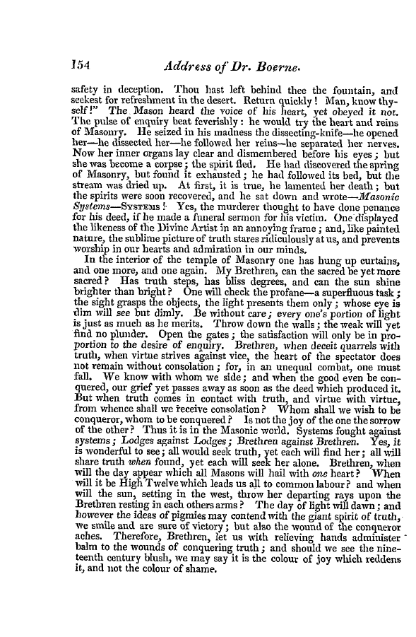 The Freemasons' Quarterly Review: 1841-06-30 - Address Of Dr. Boerne To The Lodge Of Frankfort.†