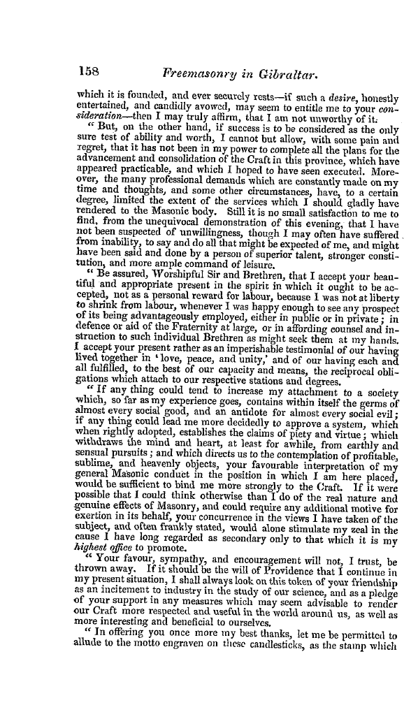 The Freemasons' Quarterly Review: 1841-06-30 - Freemasonry In Gibraltar.