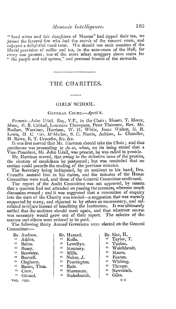 The Freemasons' Quarterly Review: 1841-06-30 - The Charities.