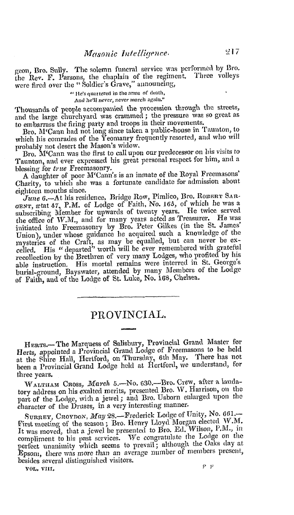 The Freemasons' Quarterly Review: 1841-06-30 - Provincial.