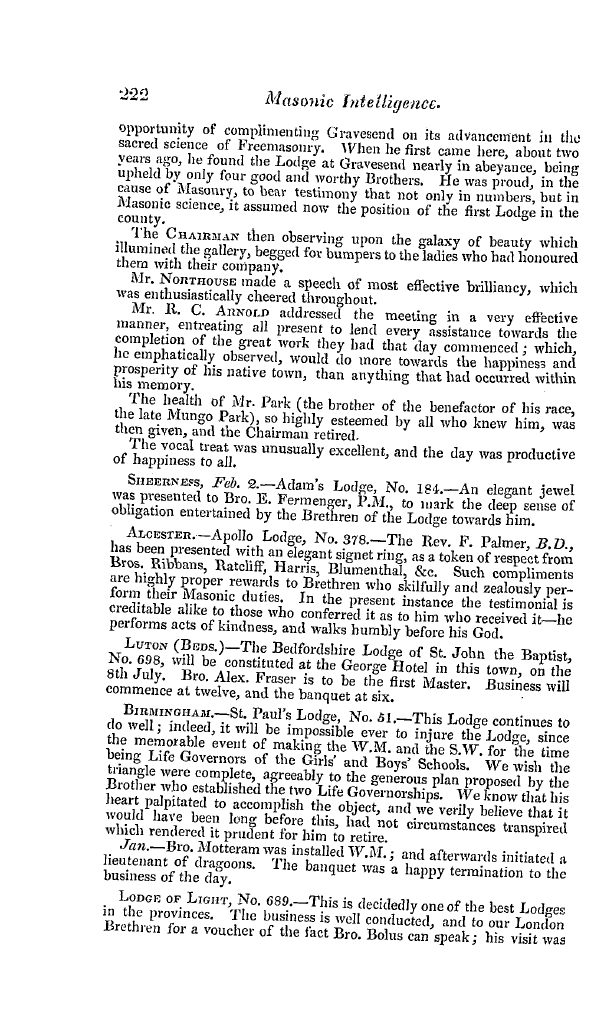 The Freemasons' Quarterly Review: 1841-06-30 - Provincial.