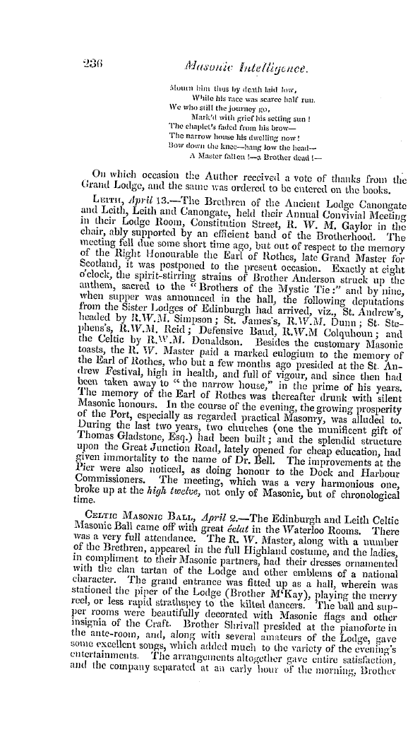 The Freemasons' Quarterly Review: 1841-06-30 - Scotland.