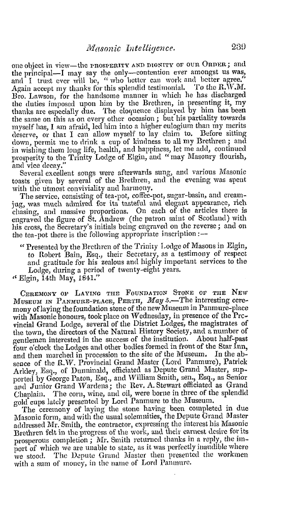 The Freemasons' Quarterly Review: 1841-06-30 - Scotland.