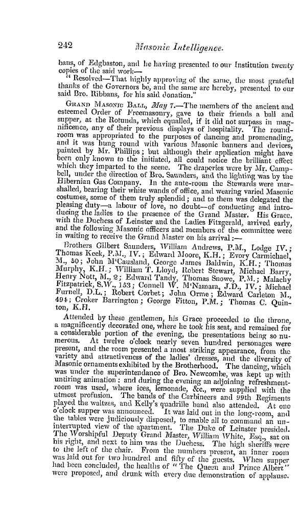 The Freemasons' Quarterly Review: 1841-06-30 - Ireland.