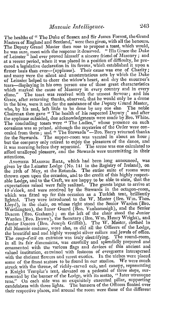 The Freemasons' Quarterly Review: 1841-06-30 - Ireland.