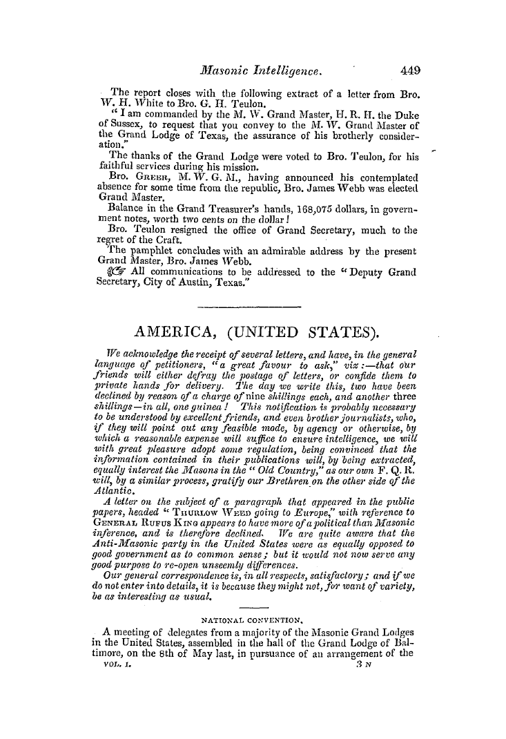 The Freemasons' Quarterly Review: 1843-09-30 - America, (United States).