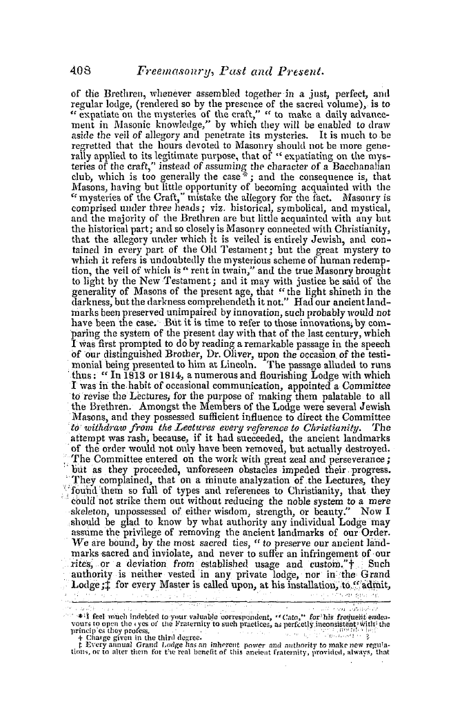 The Freemasons' Quarterly Review: 1845-12-31 - Freemasonry, Past And Present.