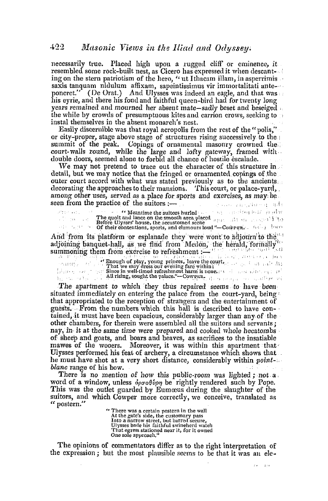 The Freemasons' Quarterly Review: 1845-12-31 - Masonic Views In The Iliad And Odyssey.