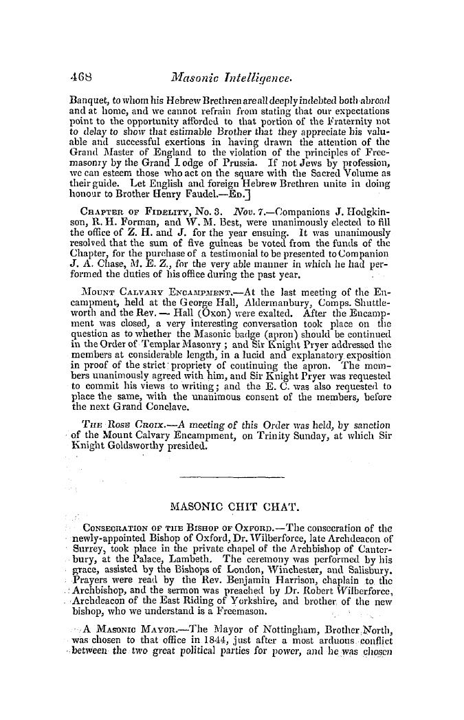 The Freemasons' Quarterly Review: 1845-12-31 - The Reporter.