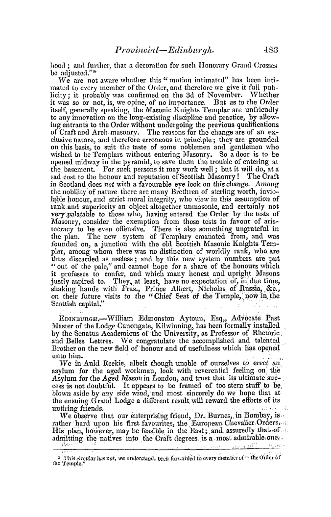 The Freemasons' Quarterly Review: 1845-12-31 - Scotland.