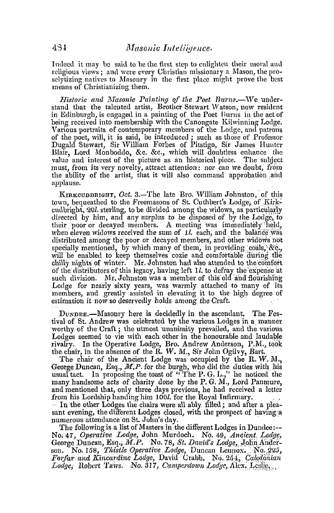 The Freemasons' Quarterly Review: 1845-12-31 - Scotland.