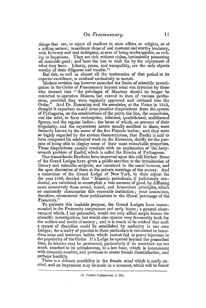 The Freemasons' Quarterly Review: 1846-03-31 - On Freemasonry.