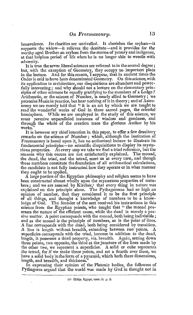 The Freemasons' Quarterly Review: 1846-03-31 - On Freemasonry.