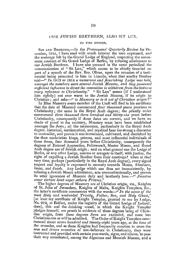 The Freemasons' Quarterly Review: 1846-03-31: 23