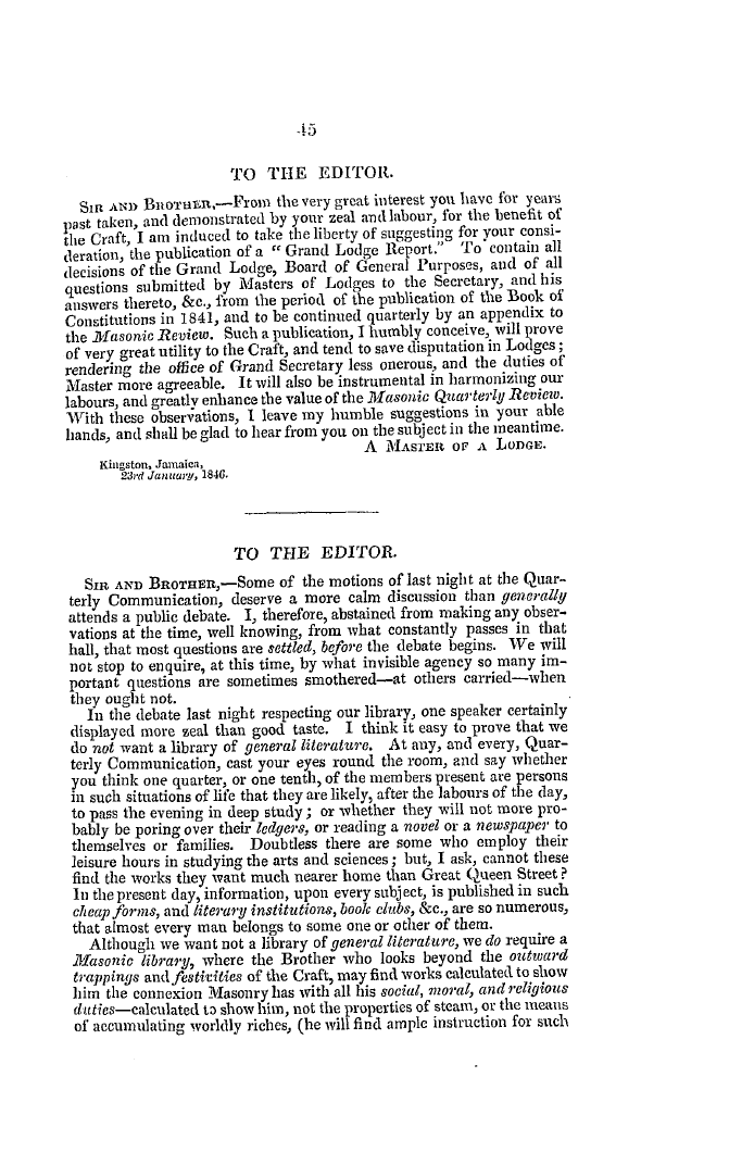 The Freemasons' Quarterly Review: 1846-03-31: 49