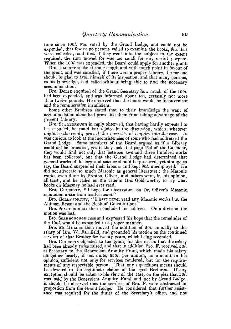 The Freemasons' Quarterly Review: 1846-03-31 - Quarterly Communication.