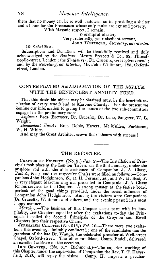 The Freemasons' Quarterly Review: 1846-03-31 - Asylum For Aged Freemasons.