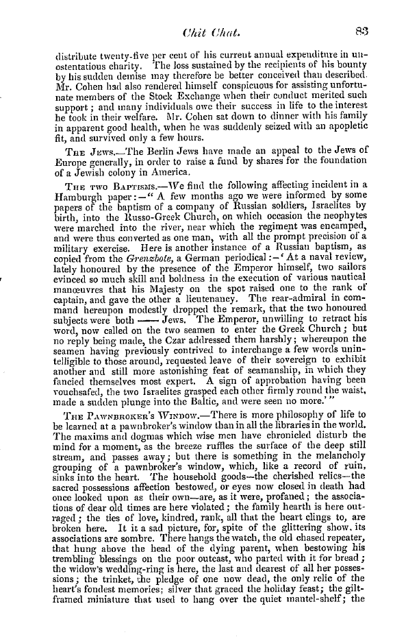 The Freemasons' Quarterly Review: 1846-03-31 - Chit Chat.