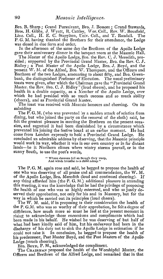 The Freemasons' Quarterly Review: 1846-03-31 - Provincial.