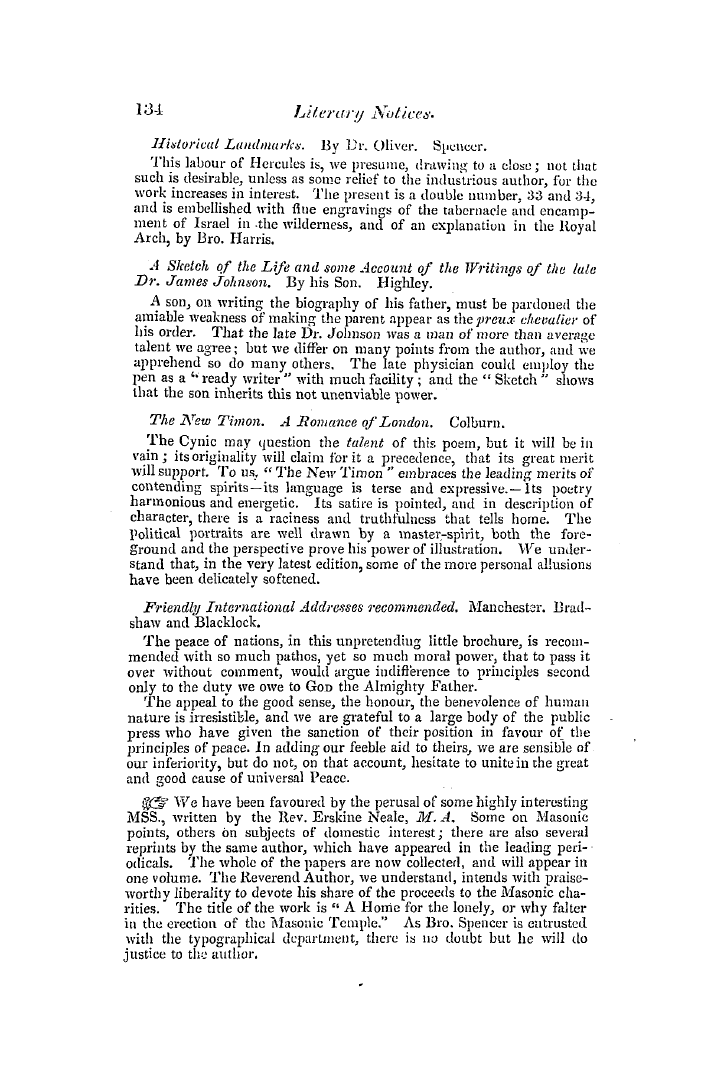 The Freemasons' Quarterly Review: 1846-03-31 - Literary Notices.