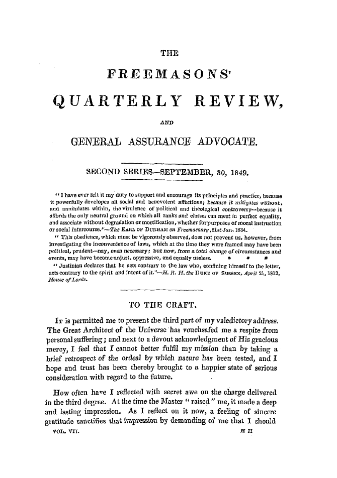 The Freemasons' Quarterly Review