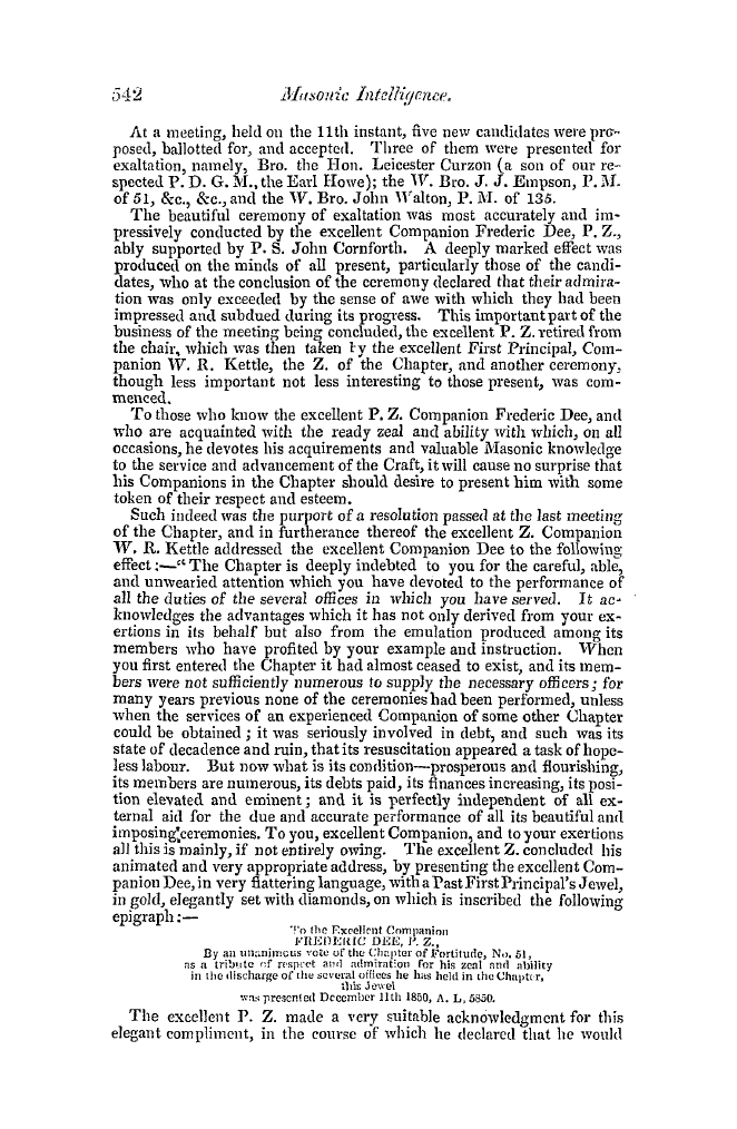 The Freemasons' Quarterly Review: 1850-12-31 - Provincial.