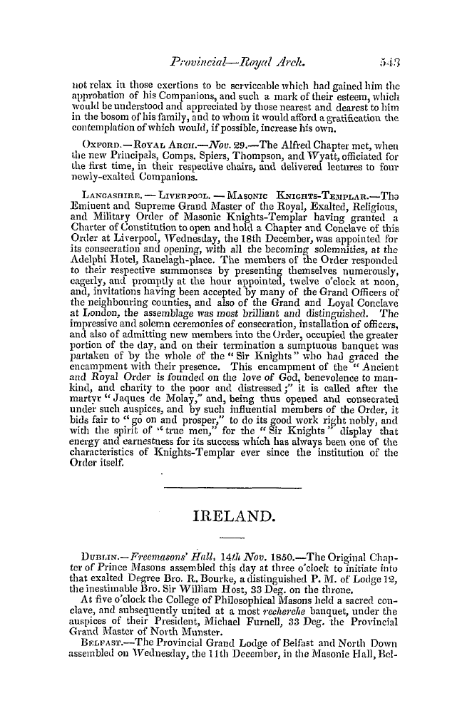 The Freemasons' Quarterly Review: 1850-12-31 - Provincial.