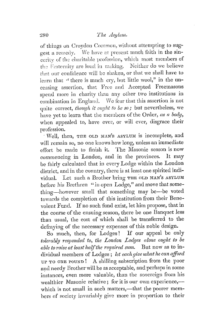 The Freemasons' Quarterly Review: 1851-09-30 - The Asylum For Aged And Decayed Freemasons.