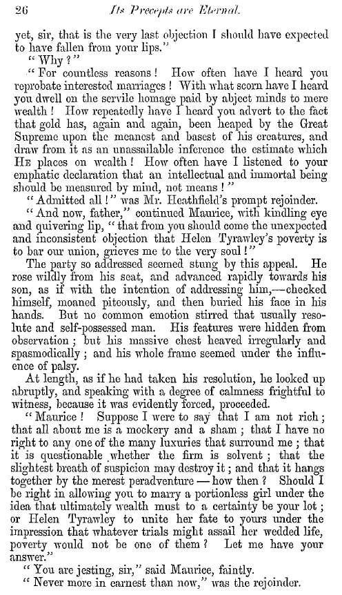 The Freemasons' Quarterly Review: 1852-03-31 - "Its Precepts Are Eternal;" Or , The Practice Of A Freemason's Daughter.