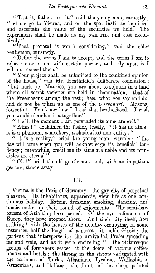 The Freemasons' Quarterly Review: 1852-03-31 - "Its Precepts Are Eternal;" Or , The Practice Of A Freemason's Daughter.