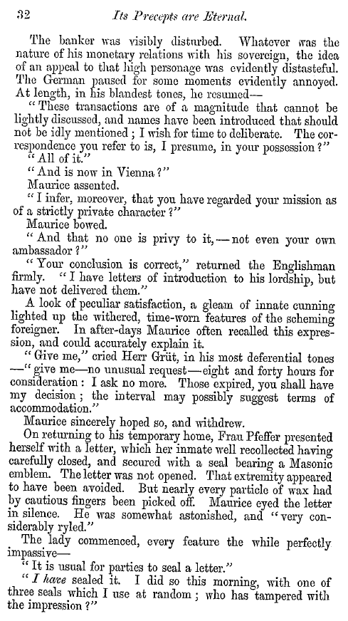 The Freemasons' Quarterly Review: 1852-03-31 - "Its Precepts Are Eternal;" Or , The Practice Of A Freemason's Daughter.