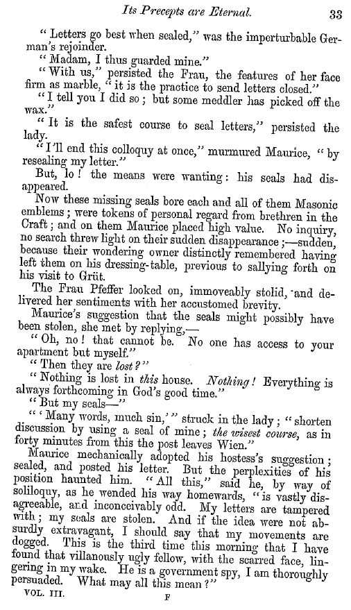 The Freemasons' Quarterly Review: 1852-03-31 - "Its Precepts Are Eternal;" Or , The Practice Of A Freemason's Daughter.