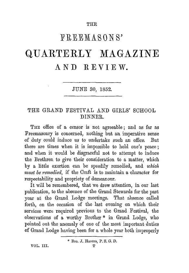 The Freemasons' Quarterly Review