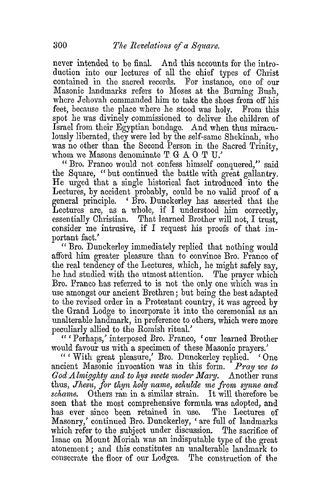 The Freemasons' Quarterly Review: 1852-09-30 - The Revelations Of A Square.