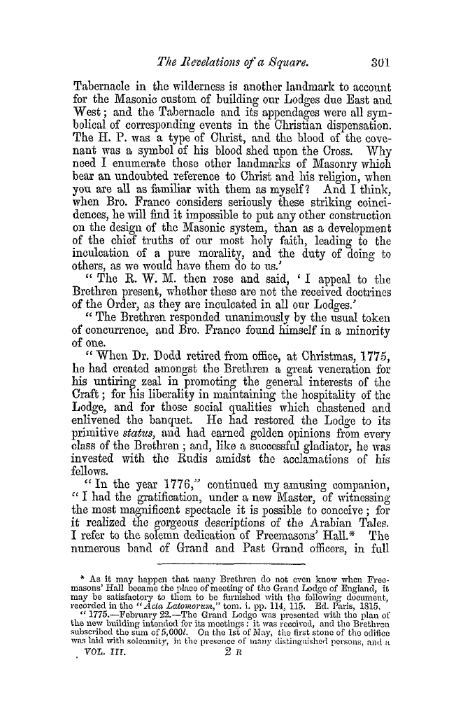 The Freemasons' Quarterly Review: 1852-09-30 - The Revelations Of A Square.