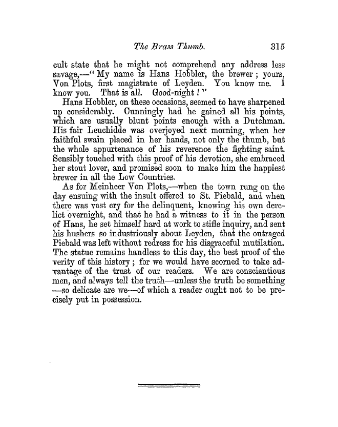 The Freemasons' Quarterly Review: 1852-09-30 - The Brass Thumb.