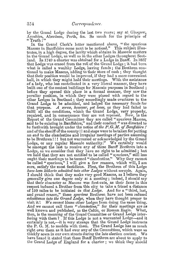 The Freemasons' Quarterly Review: 1852-09-30 - Masonry In Scotland.