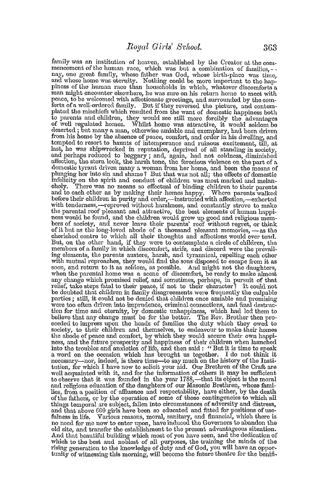 The Freemasons' Quarterly Review: 1852-09-30 - Royal Freemasons' Girls' School.