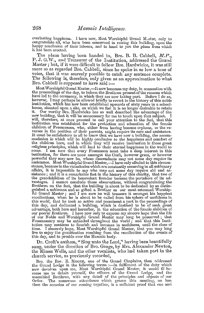 The Freemasons' Quarterly Review: 1852-09-30 - Royal Freemasons' Girls' School.