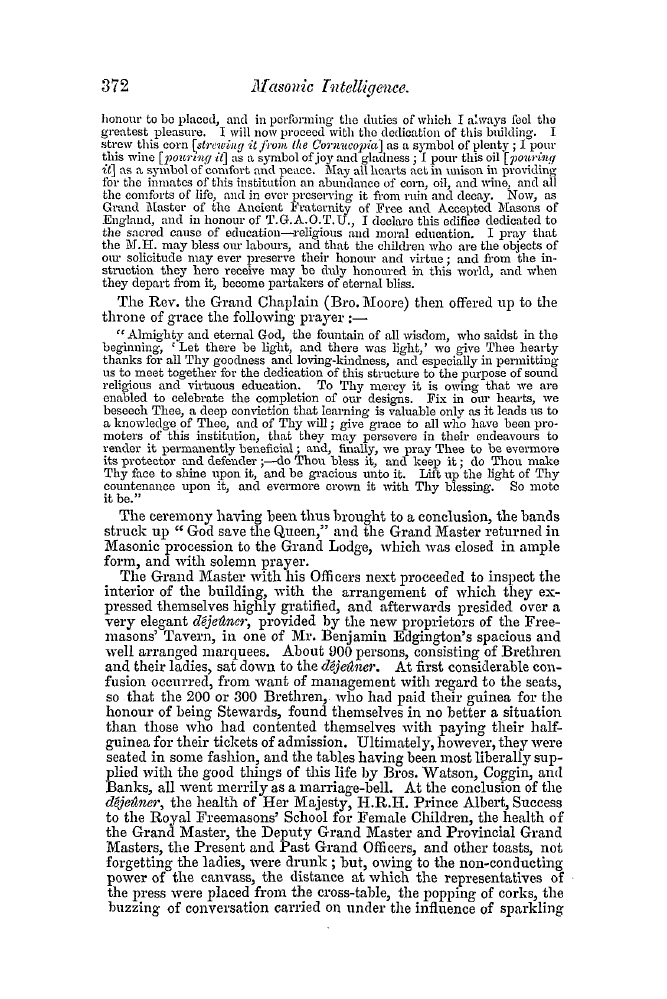 The Freemasons' Quarterly Review: 1852-09-30 - Royal Freemasons' Girls' School.