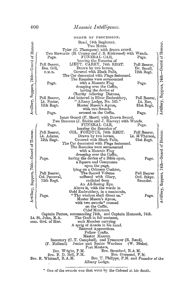 The Freemasons' Quarterly Review: 1852-09-30 - Colonial.