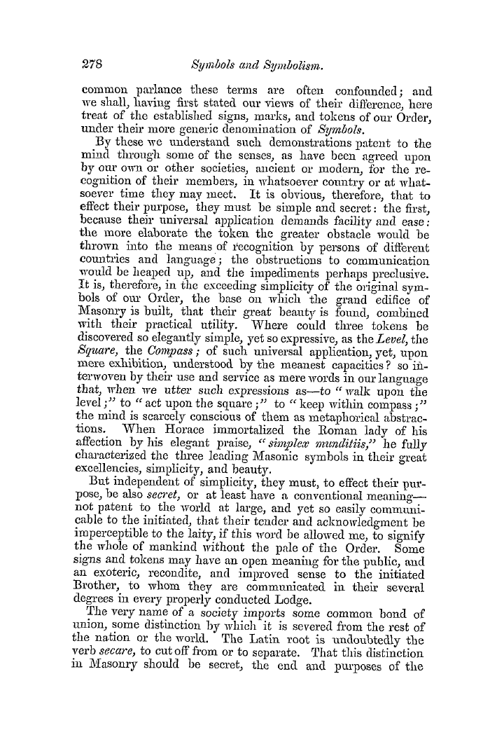 The Freemasons' Quarterly Review: 1853-06-30 - On Symbols And Symbolism,