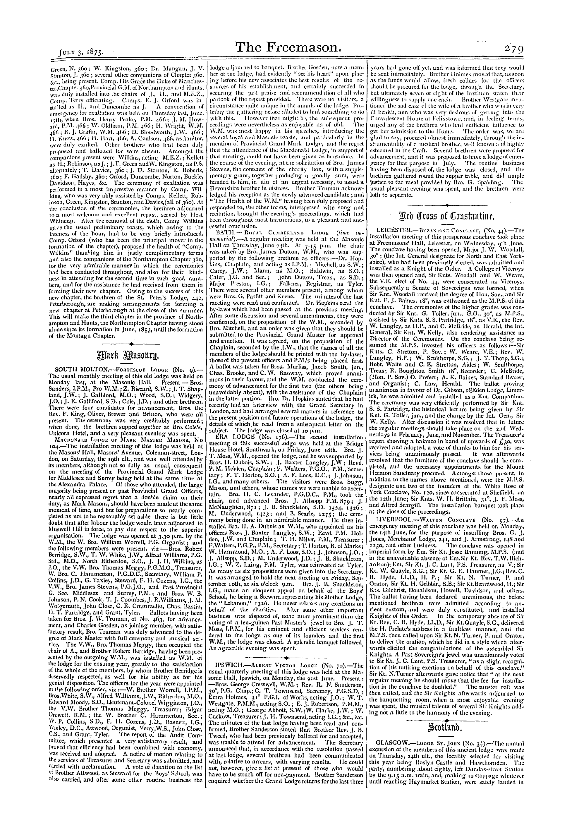 The Freemason: 1875-07-03 - Mark Masonry.