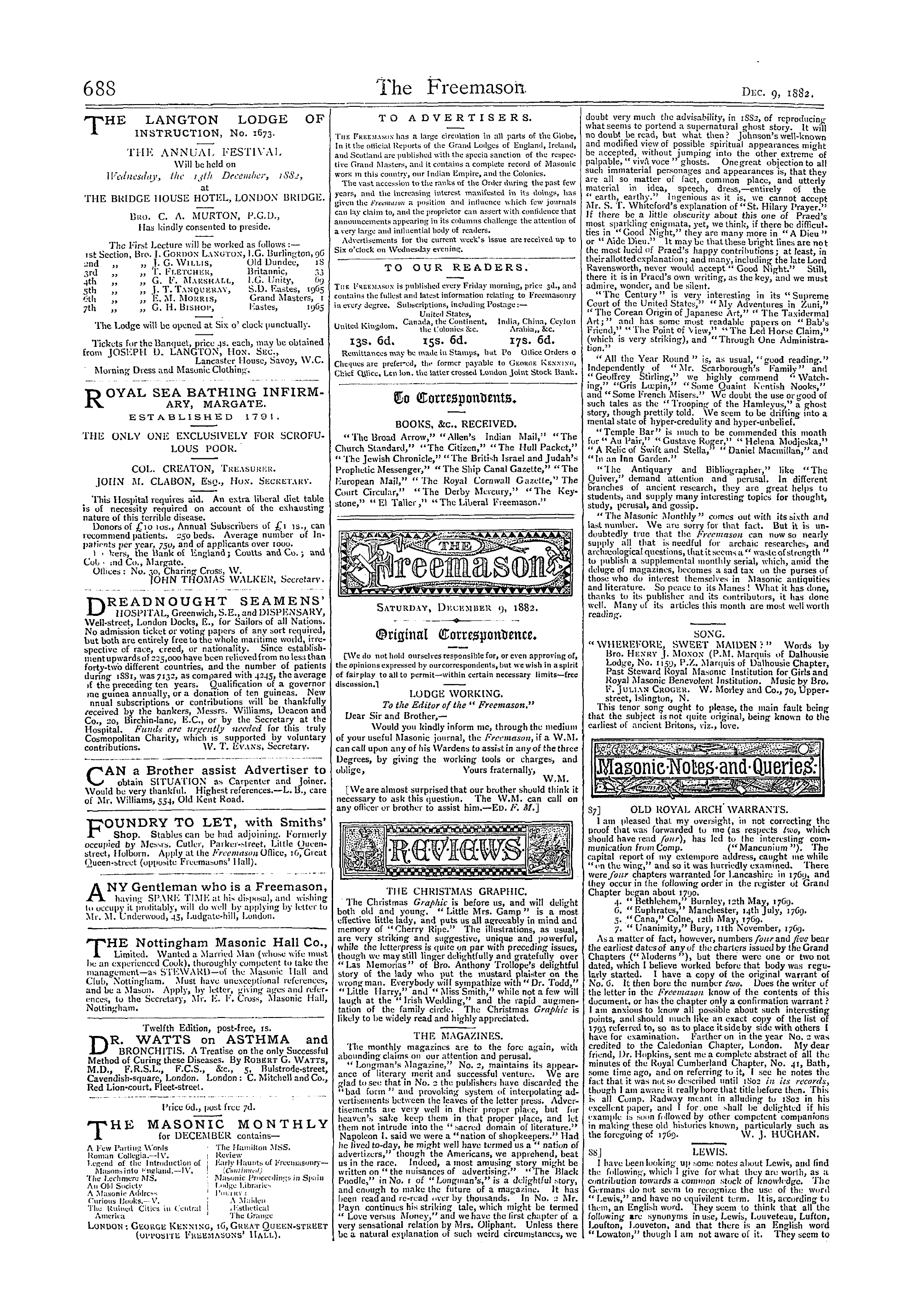 The Freemason: 1882-12-09: 6