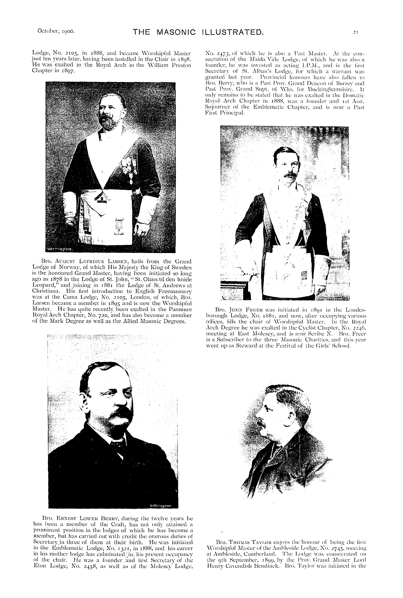 The Masonic Illustrated: 1900-10-01 - Rulers In The Craft